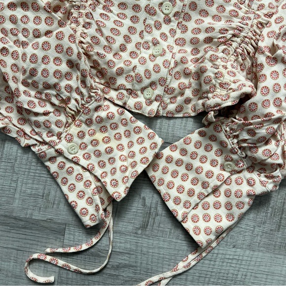 FREE PEOPLE Boho Cropped Button Down Indian Print Shirt - Picture 10 of 16